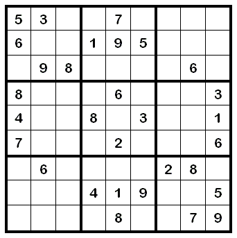 Ein Sudoku-Rätsel